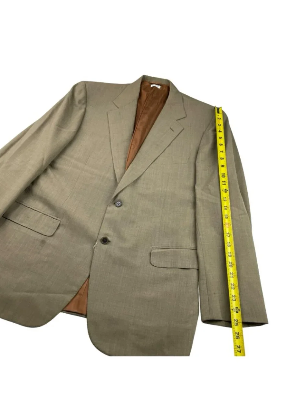 Brioni Men's Nomentano 100% Wool 2-Button Blazer Beige • Italy • 44R US